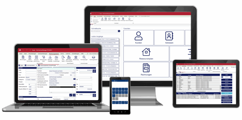 Fibu Export Softwareoberfläche auf Desktop, Laptop, Tablet und Smartphone
