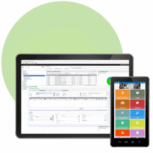 Sage 100 Softwareoberfläche auf Tablet und Smartphone